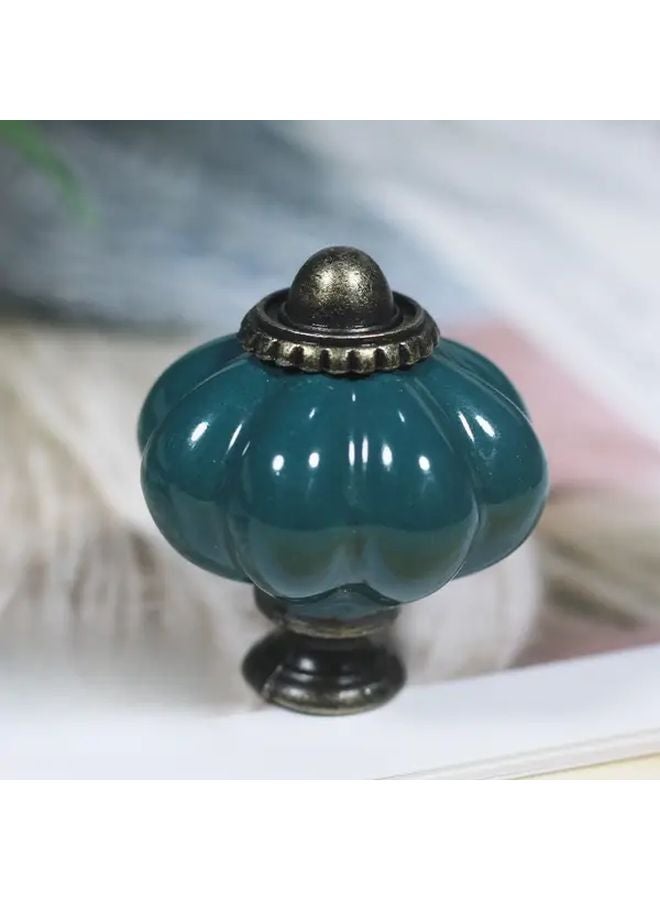 Vintage Peacock Blue Glass Drawer Knobs 8pcs Cup Style Single Hole Pulls Cabinet Hardware - Image 4